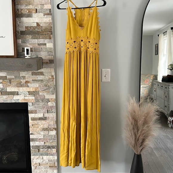 This Is Love Mustard Yellow Lace Maxi - Picture 4 of 10